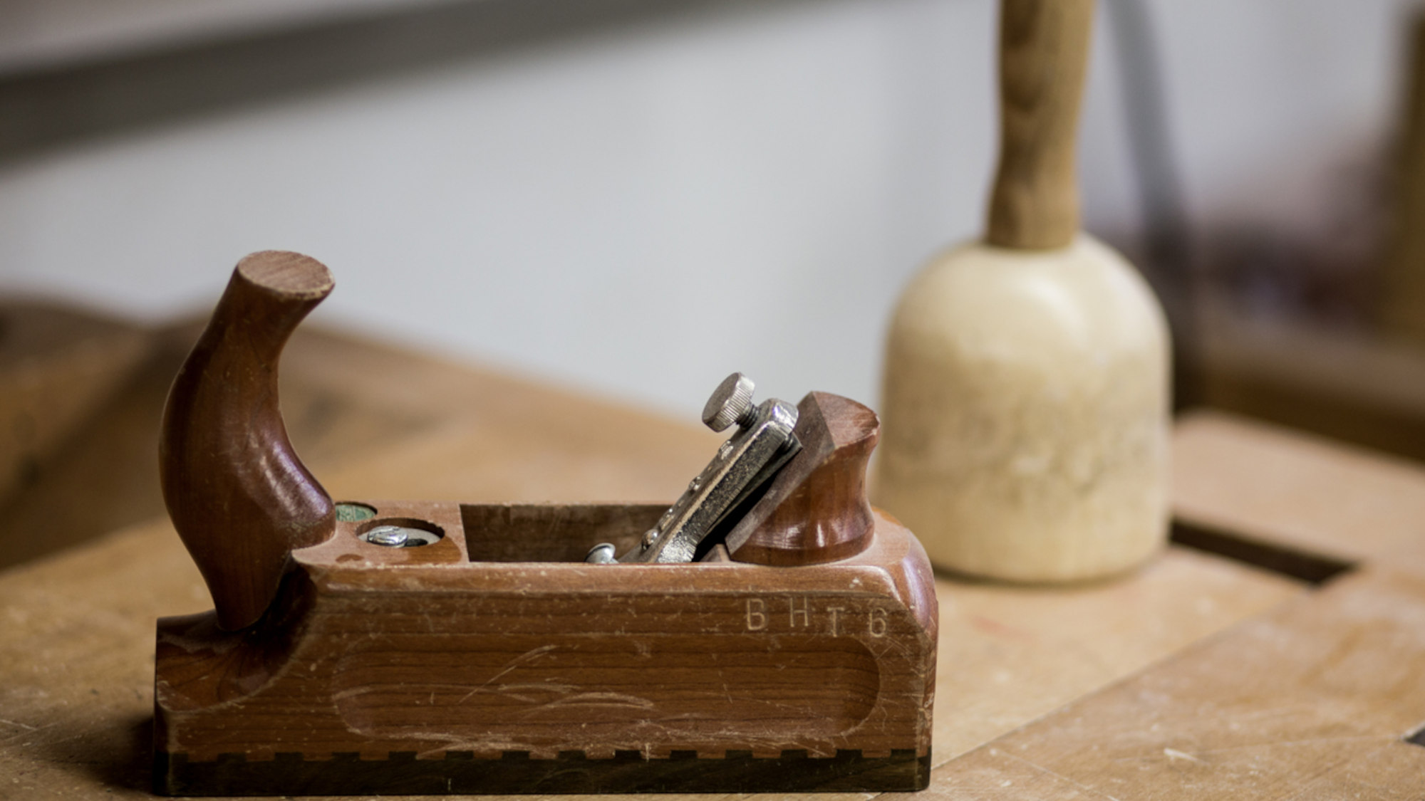 Two pieces of wood on a table