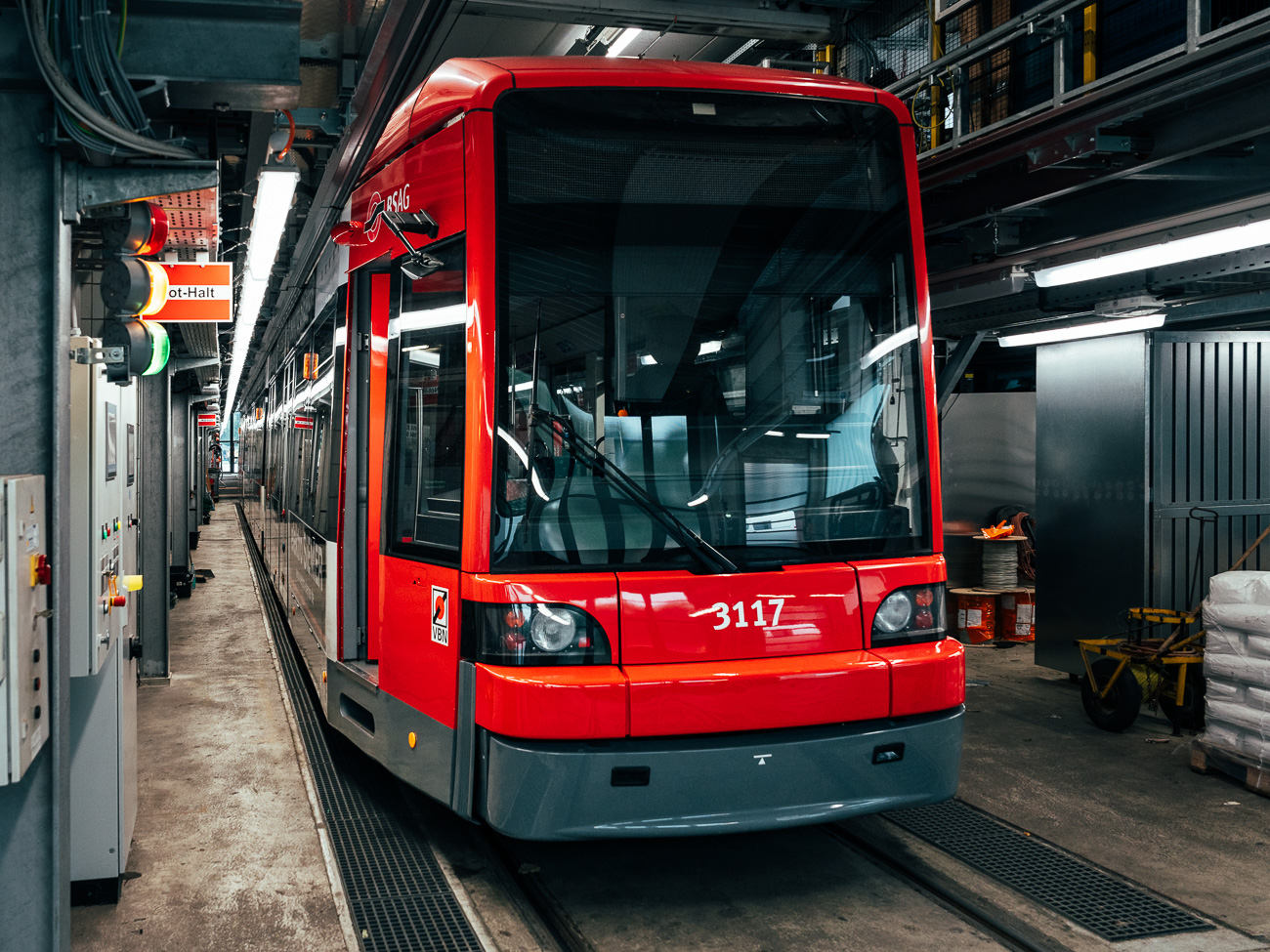 Die zur Verfügung gestellte Straßenbahn 3117