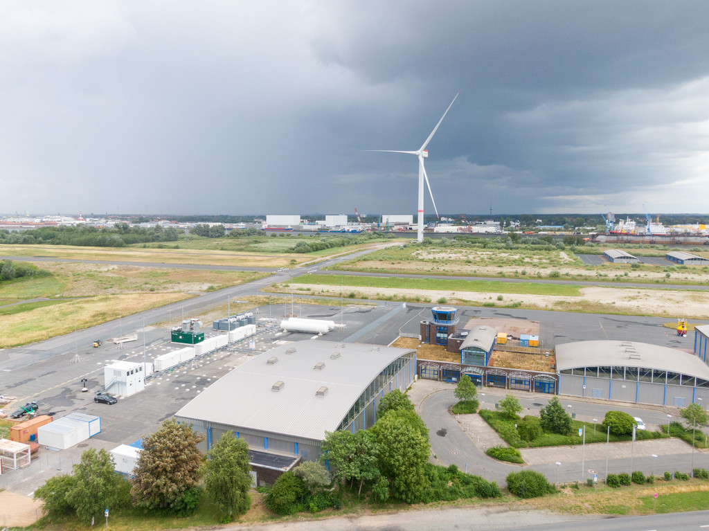 Der ehemalige Flughafen Bremerhaven-Luneort von oben