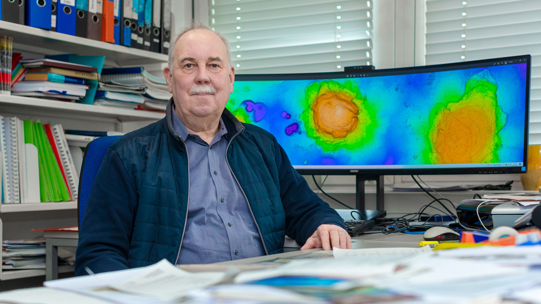 Gerhard Bohrmann at his desk.